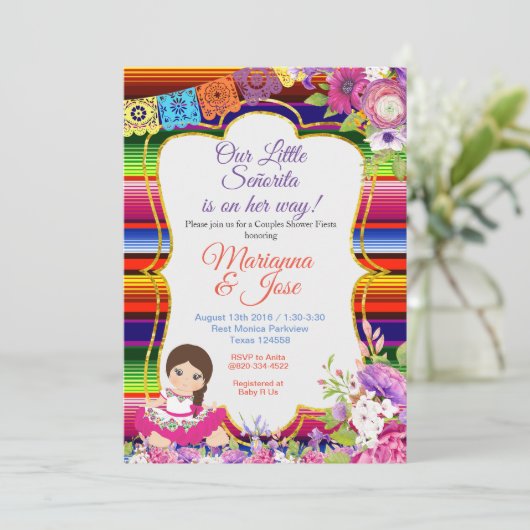 セノリタフィエスタカップルシャワー招待状 招待状 (スタンド正面)