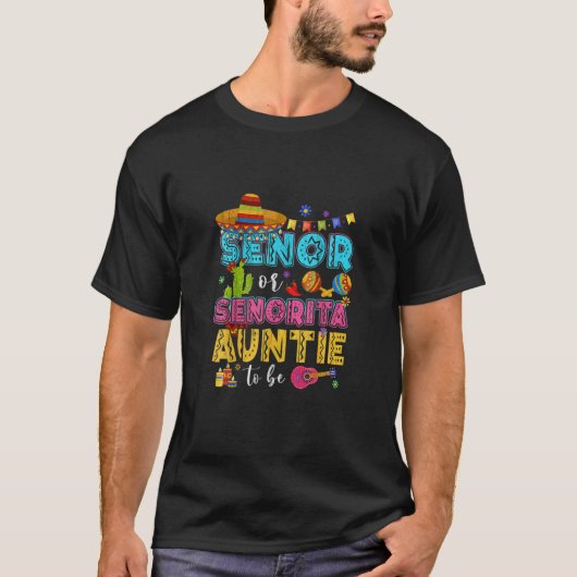 セノールまたはセノリータは性別を明らかにするCinco Tシャツ (正面)