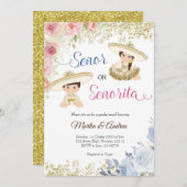 セノールまたはセノリータジェンダーがパーティの招待状を明かす 招待状 (正面/裏面)