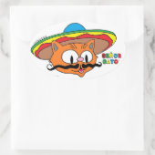 セノールガト漫画の口ひげ猫 楕円形シール (バッグ)