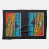 セバカラフルスティアン岬オレゴン海岸アート キッチンタオル (横)