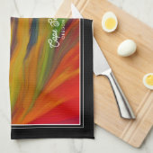 セバカラフルスティアン岬オレゴン海岸アート キッチンタオル (四つ折り)