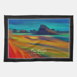 セバカラフルスティアン岬オレゴン海岸アート キッチンタオル