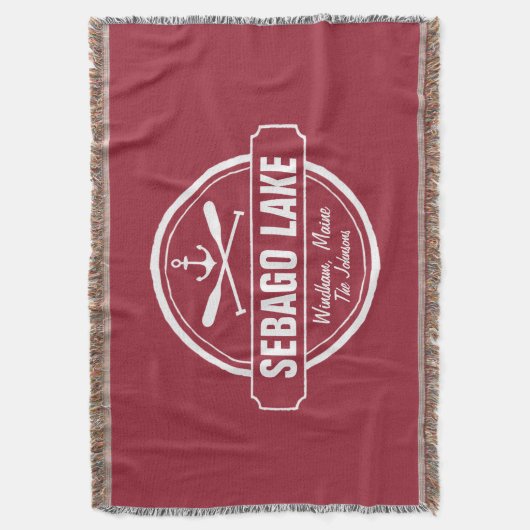 セバゴレイクメイパーソナライズされたンタウンアンドネーム スローブランケット (正面縦)