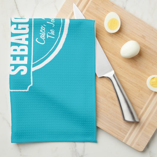 セバゴレイクメインパーソナライズされたタウンと名前 キッチンタオル (四つ折り)