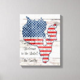 セバゴレイクメーンマップキャンバスアート キャンバスプリント