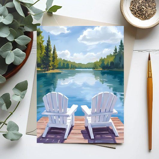 セバゴ湖 メイン州 | アディロンダック チェア ペイント ポストカード