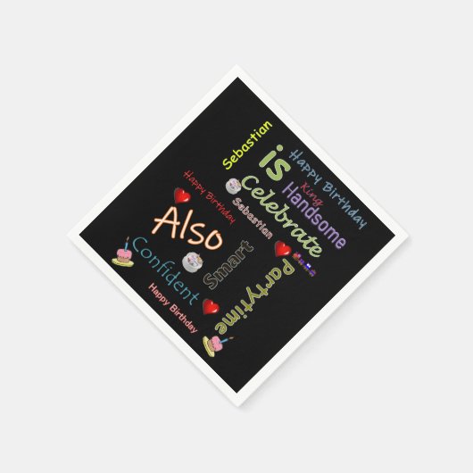 セバスチャンの誕生日ペーパーナプキン スタンダードカクテルナプキン (角)
