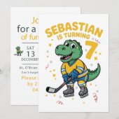 セバスチャン7歳の誕生日おめでとう 招待状 (正面/裏面)