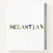 セバスティアンの花が刺繍されたアート ノートブック (裏面)