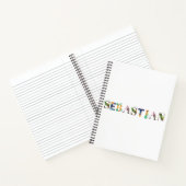 セバスティアンの花が刺繍されたアート ノートブック (内部)