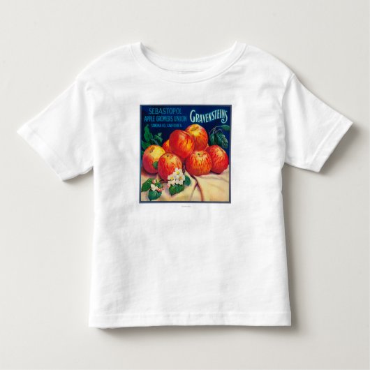 セバストーポリGravensteins Apple LabelSonoma、カリフォルニア トドラーTシャツ (正面)