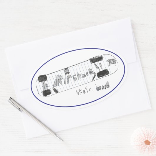 セビズスケートボード 楕円形シール (封筒)