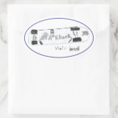 セビズスケートボード 楕円形シール (バッグ)