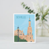 セビリアスペインアートヴィンテージトラベルイラストレーション ポストカード (スタンド正面)