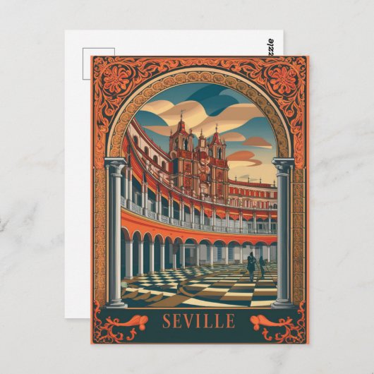セビリアスペイントラベルアンティーク ポストカード (正面/裏面)