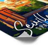 セビリアスペインヴィンテージ旅行イラストレーション ポスター (角)