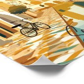 セビリアスペインヴィンテージ旅行プレイスイラストレーション ポスター (角)