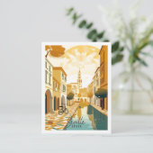 セビリアスペインヴィンテージ旅行プレイスイラストレーション ポストカード (スタンド正面)