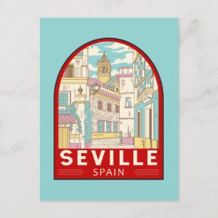 セビリアスペイン旅行レトロエンブレム ポストカード