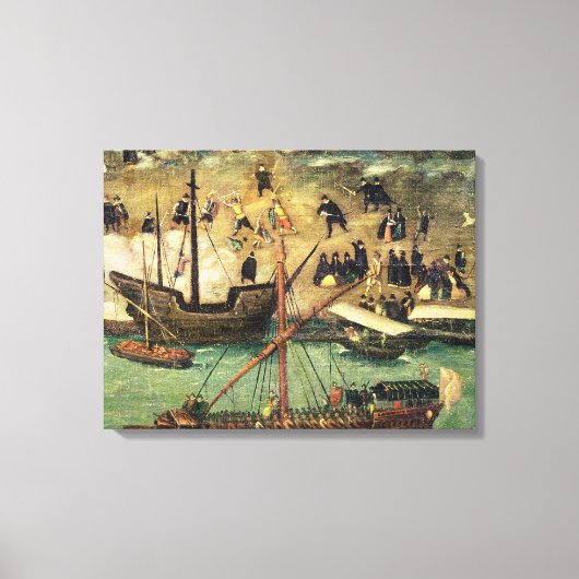 セビリア港， c.1590 キャンバスプリント (正面)