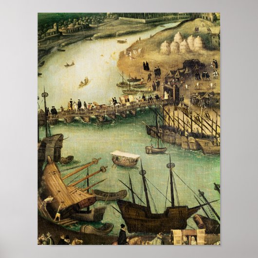 セビリア港， c.1590 ポスター (正面)