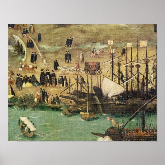 セビリア港， c.1590 ポスター (正面)