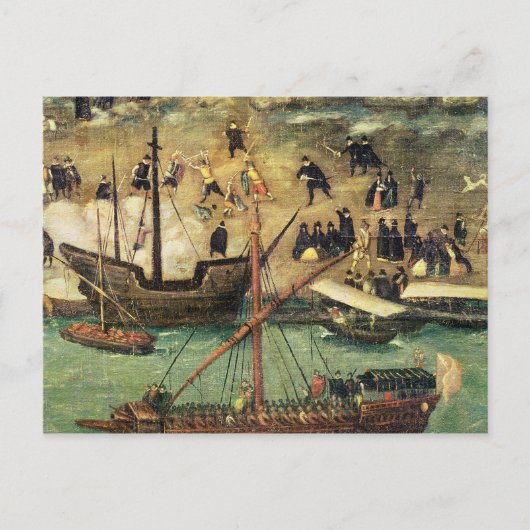 セビリア港， c.1590 ポストカード (正面)
