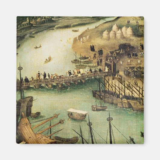 セビリア港, c.1590 マグネット (正面)
