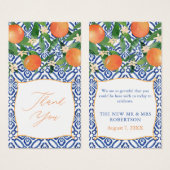 セビリア結婚オレンジ – ポジターノブルー – メッセージカード (正面&裏面)