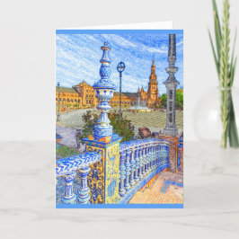 セビリア・スペイン色鉛筆 カード