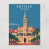 セビリア,スペイン・アンダルシアレトロ旅行芸術 ポストカード (正面)