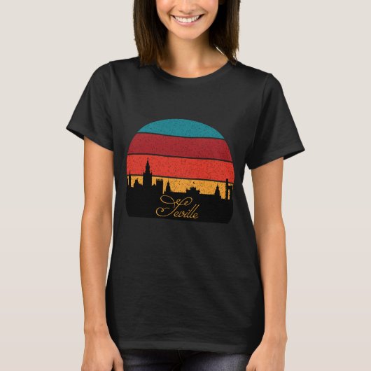 セビリア スペイン 大聖堂 レトロ 旅行 Tシャツ (正面)
