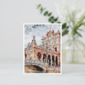 セビリアSpainヴィンテージ旅行水の色 ポストカード (スタンド正面)