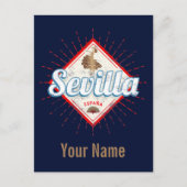セビルアンダルシアスペインレトロフラメンコヴィンテージ シーズンポストカード (正面)