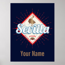セビルアンダルシアスペインレトロフラメンコヴィンテージ ポスター