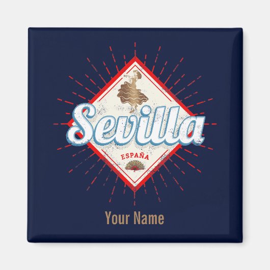 セビルアンダルシアスペインレトロフラメンコヴィンテージ マグネット (正面)