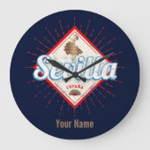 セビルアンダルシアスペインレトロフラメンコヴィンテージ ラージ壁時計 (正面)