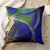 セピアから緑と青の外皮までの曲線ストローク クッション (ブランケット)