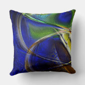 セピアから緑と青の外皮までの曲線ストローク クッション (裏面)