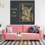 セピアが私の猫を写真好き キャンバスプリント (インサイチュ (リビング))