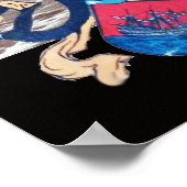 セピアでの黒人軍艦/海賊船戦 ポスター (角)