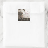 セピアで出荷パーソナライズされた蔵書票 スクエアシール (バッグ)