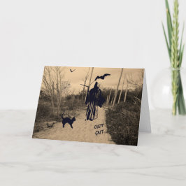 セピアで死神とハロウィーンカード カード