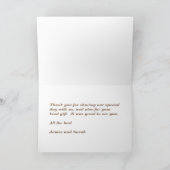 セピアと黒のスクロールワークパターン サンキューカード (内部)