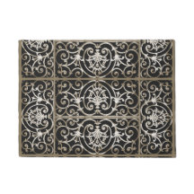 セピアと黒のスクロールワークパターン