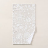 セピアのウィリアム・モリスの花柄  バスタオルセット (ハンドタオル)