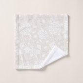 セピアのウィリアム・モリスの花柄  バスタオルセット (ウォッシュタオル)