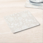 セピアのウィリアム・モリス花柄 スクエアペーパーコースター (アングル)