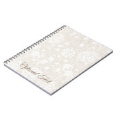 セピアのウィリアム・モリス花柄 ノートブック (左側)